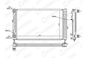 Радіатор охолодження A4 (B5)- 02.1999-09.2000