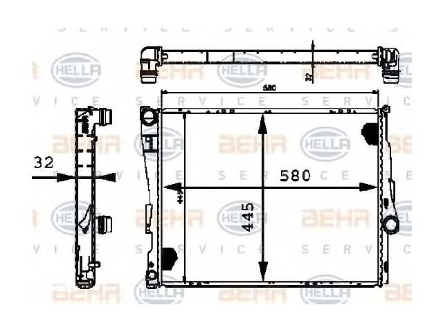 Радиатор охлаждения двигателя для моделей:BMW (3-Series,3-Series,3-Series,3-Series,3-Series,Z4,Z4), BMW (BRILLIANCE)...