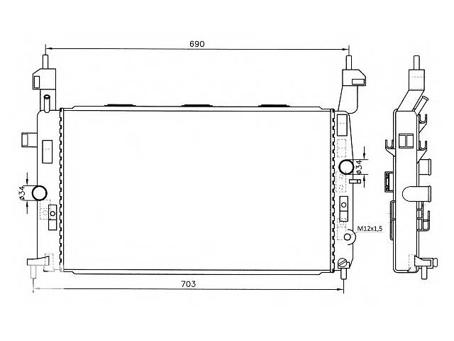 Радиатор охлаждения двигателя для моделей:OPEL (MERIVA), VAUXHALL (MERIVA)