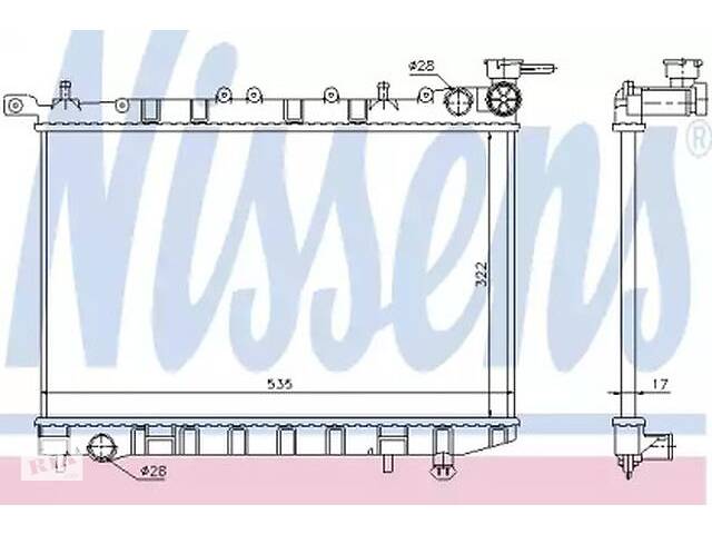 Радиатор охлаждения двигателя WD0173989 на Nissan Sunny 1991-1996