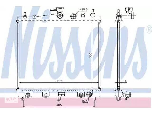 Радиатор охлаждения двигателя NT0174748 на Nissan Micra K12 2003-2010