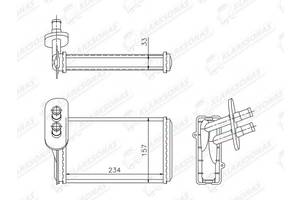 Радіатор обігрівача салону OCTAVIA- 04.1997-04.2004