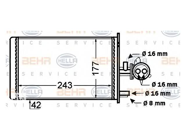 Радиатор печки для моделей:CITROËN (C25,C25,C25), FIAT (DUCATO,DUCATO,DUCATO,TALENTO,TALENTO,TALENTO), PEUGEOT (J5,J...