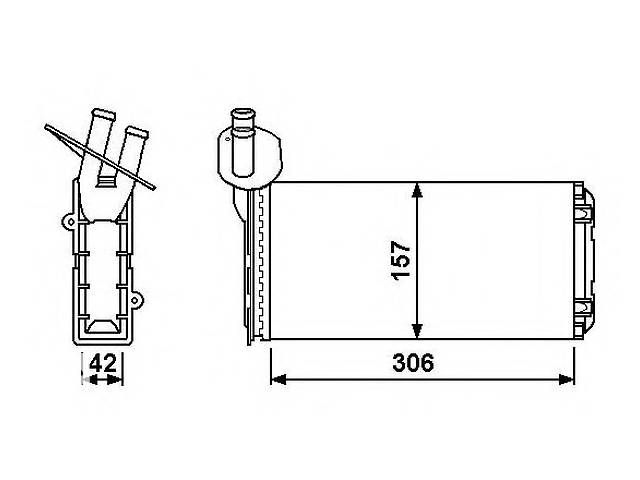Радиатор печки для моделей:VOLKSWAGEN (TRANSPORTER,TRANSPORTER,TRANSPORTER)