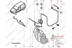 Розпилювач омивача лобового скла (обприскувач, форсунка'1 шт') Renault Kangoo (1997-2007) 2877500QA...
