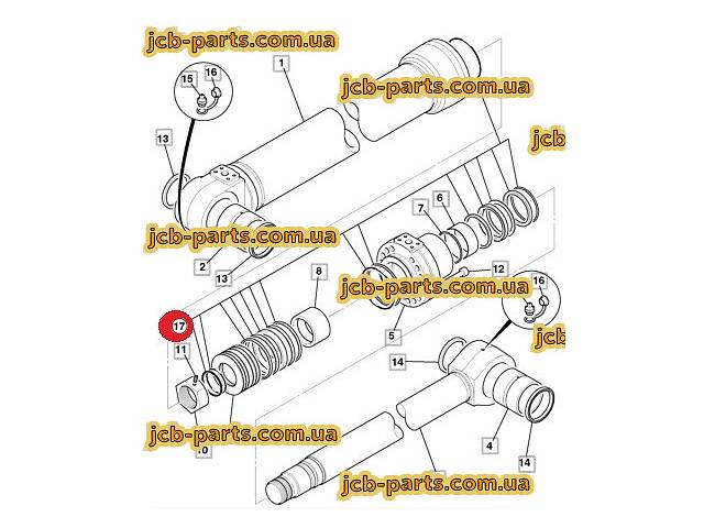 Ремкомплект гідроциліндра рукояті 903/21061 для гусеничного екскаватора JCB JS330.