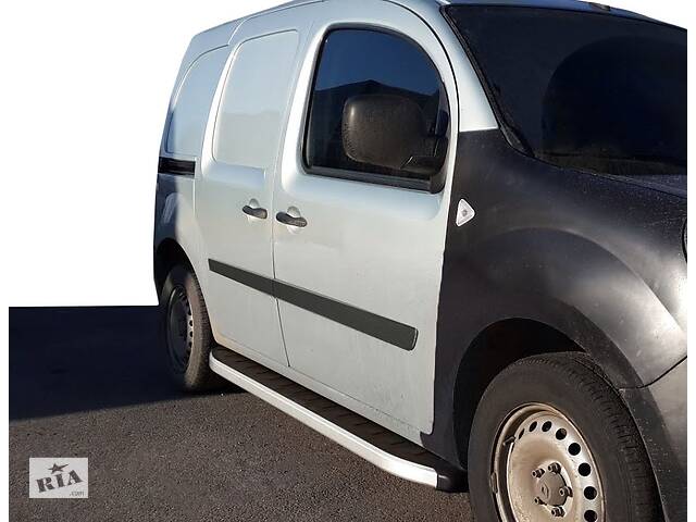 Боковые пороги Fullmond (2 шт, алюм.) Длинная база для Renault Kangoo 2008-2020 гг.