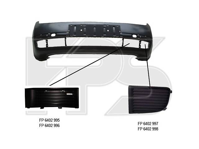Решетка бампера Skoda Fabia 99 -05 левая , черная (мелкая сетка) (FPS) Решетка FP 6402 995