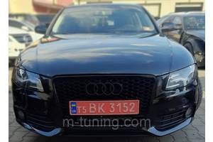 Решетка радиатора Audi A4 B8 (07-12) стиль RS4 черная + quattro