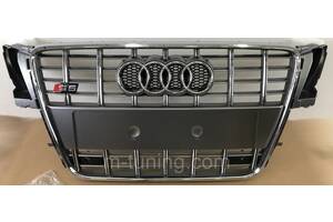 Решетка радиатора Audi A5 8T (07-12) стиль S5 серебро