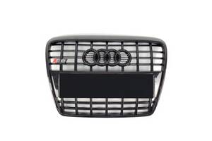 Решетка радиатора Audi A6 2004-2011год Черная (в стиле S-Line)