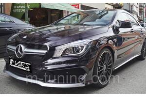 Решетка радиатора Mercedes CLA C117 стиль AMG (серебро)