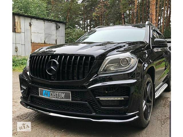 Решетка радиатора Mercedes X166 GL тюнинг стиль GT Panamericana (черная)