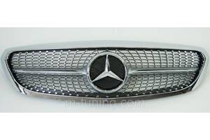 Решетка радиатора тюнинг Mercedes W205 Elegance стиль AMG Diamond (хром)