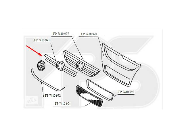 Решітка радіатора для Volkswagen Touareg 2007-2009