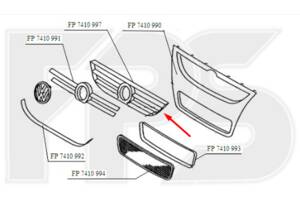 Решітка радіатора для Volkswagen Touareg 2007-2009