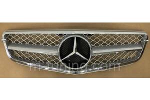 Решітка радіатора Mercedes W204 стиль AMG C63 (хром + срібло)