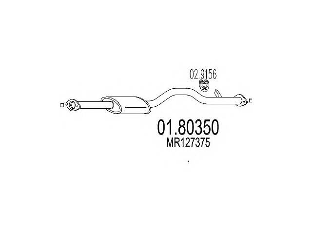 Резонатор средняя часть для моделей:MITSUBISHI (L-200)