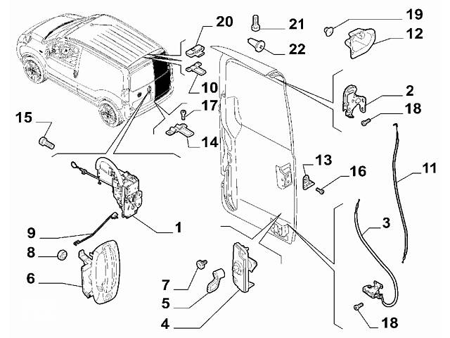 Ручка двери задней распашной левой наружная Citroen Nemo 2008 -... 735507864