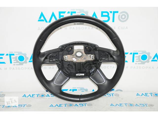 Руль (голый) Audi A4 B8 13-16 кожа чёрн, 4 спицы