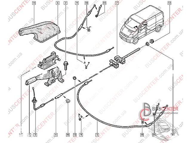 Важіль гальма стоянки (ручка, ручник) Opel Vivaro (2000-2014) 91167120