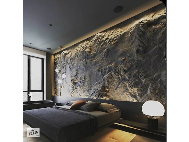 #Арт-бетон #Штамп на стене #фактура камня, #имитация скалы - Фото 9