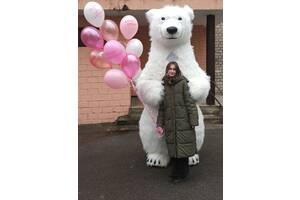 Білий Ведмедик Гігантських розмірів Аніматор на експрес привітання від 800 грн + дорога