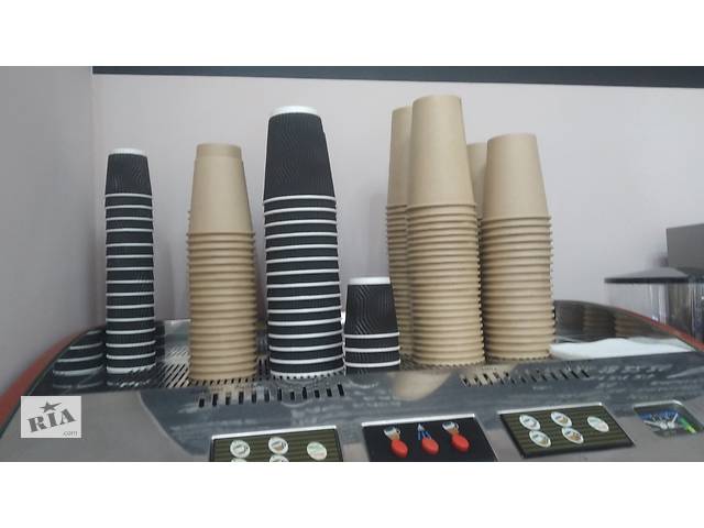 Стакан для кави та чаю 2-стінний білий+крафт - Фото 3