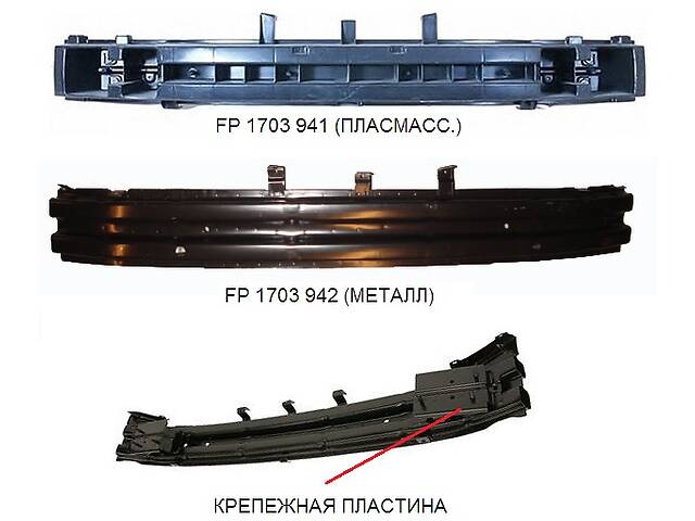 Шина Бампера Передняя (-10. 05) Пластмасс. AS002761 на CHEVROLET AVEO SDN/HB (T200) 2002-2008