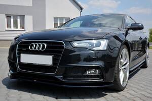 Сплиттер Audi S5 8T / A5 B8 S-line (12-16) тюнинг обвес губа (V2)