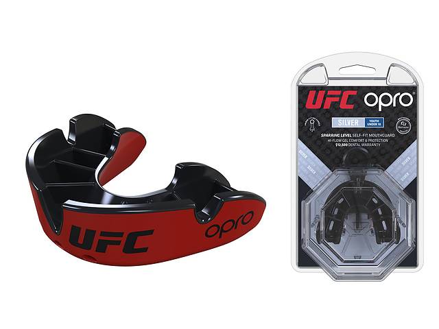 Капа Opro Junior Silver Ufc Hologram Red-Black SKL24-145164