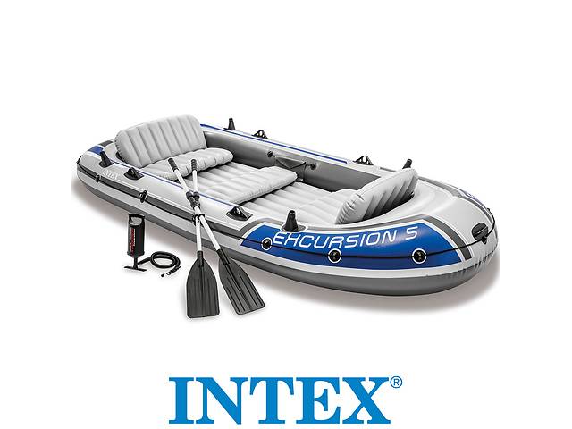 Каяк байдарка човен Excursion 5 INTEX 68325 весла, насос