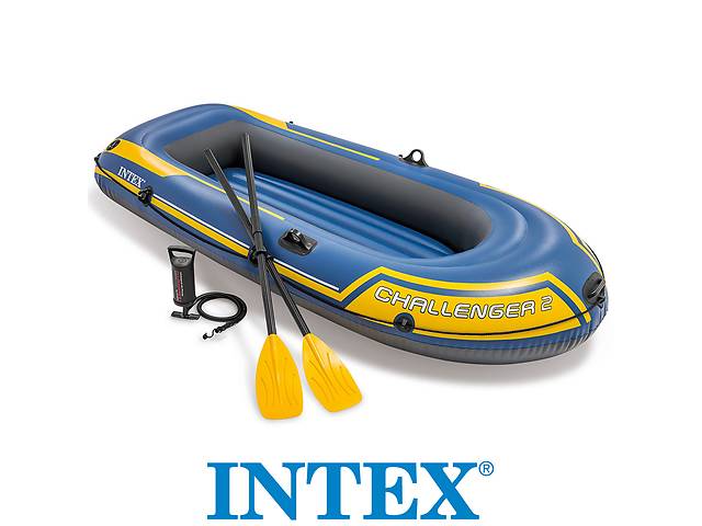 Каяк байдарка лодка INTEX 68367 2- местная, весла, насос