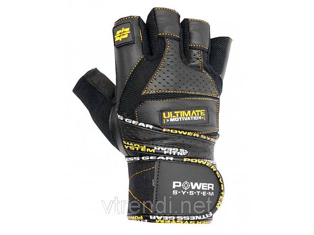 Перчатки для тяжелой атлетики Ultimate Motivation PS-2810 Black Yellow Line XL R145695