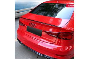 Спойлер Audi A3 8V (12-18) тюнинг сабля стиль S3 (чорна V2)