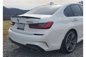 Спойлер BMW G20 шабля стиль M4 тюнінг (пластик, чорний глянець)