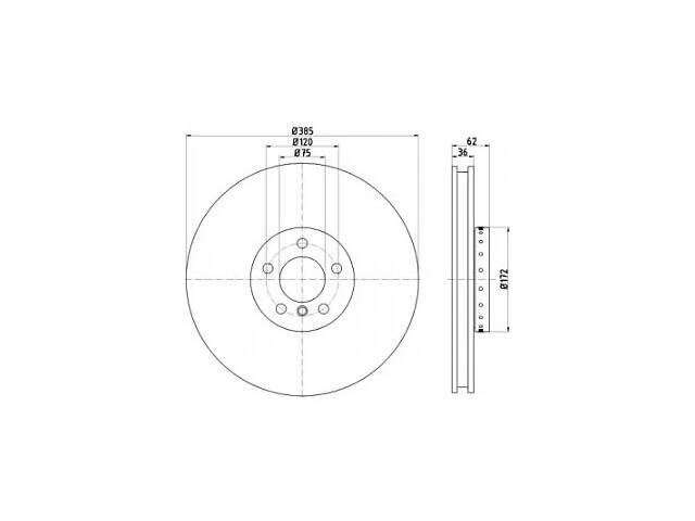 TEXTAR Диск тормозной (передний) BMW X5/X6 06- (385x36) (R) PRO+ (92266525)