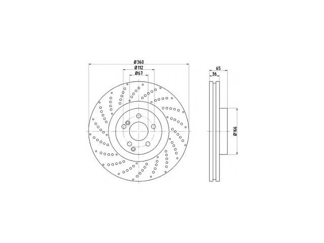 TEXTAR Диск тормозной (передний) MB C-class (W204/W205)/E-class (W212/S212) 08- (360x36) PRO+ (перфорир.) (92260305)