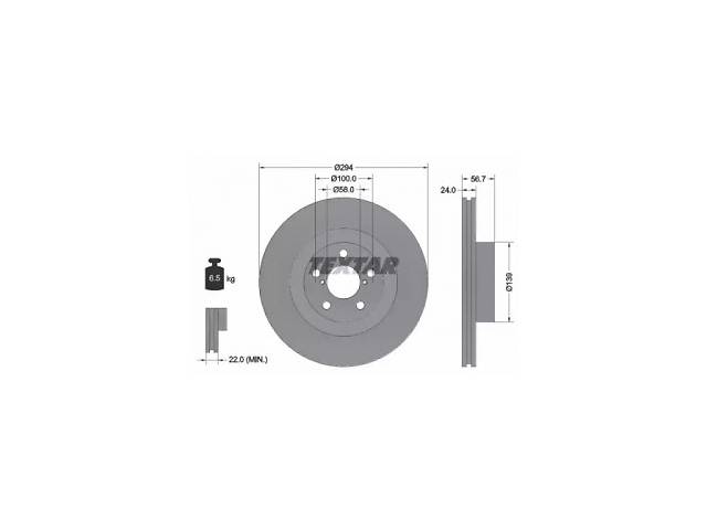 TEXTAR Диск тормозной (передний) Subaru Forester 03-/Impreza 94-/Outback00- (294x24) (92139500)