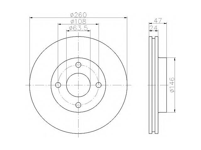 Тормозной диск для моделей:FORD (MONDEO,MONDEO,SCORPIO,SCORPIO,MONDEO,MONDEO,MONDEO,MONDEO,COUGAR), FORD AUSTRALIA (...