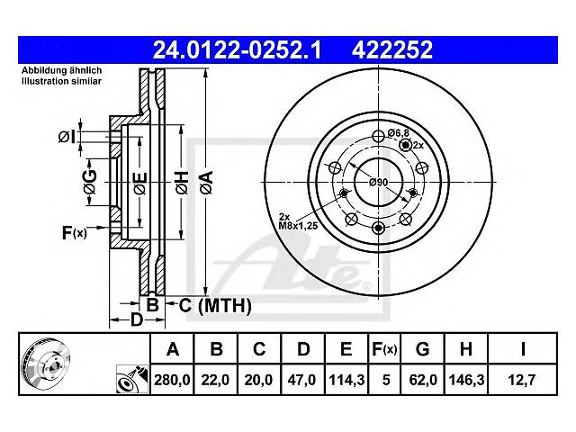 Тормозной диск для моделей:FIAT (SEDICI), SUZUKI (SX4,SX4)