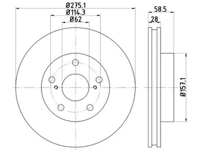 Тормозной диск передний (1 шт) WD0196181 на Toyota Hilux 2015-