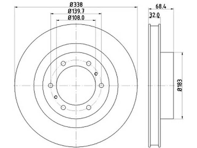 Гальмівний диск передній (1 шт) WD0196183 на Toyota 4Runner 5 2009-