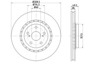 Тормозной диск передний (1 шт) NT0196185 на Toyota Sienna 3 2011-