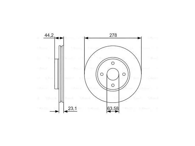 Тормозной диск TD0335984 на FORD TRANSIT COURIER Фургон 2014-