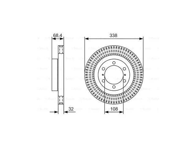 Тормозной диск TD0336320 на TOYOTA LAND CRUISER (_J15_) 2009-