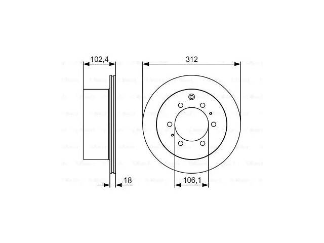 Тормозной диск TD0336630 на TOYOTA LAND CRUISER Hardtop (_J7_) 1990-1996