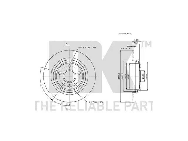 Тормозной диск TD0989692 на FORD MONDEO IV (BA7) 2007-2015