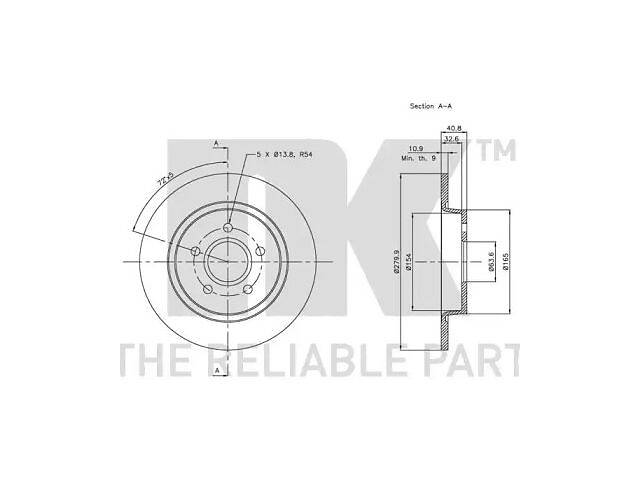 Тормозной диск TD1001357 на FORD FOCUS II Turnier (DA_) 2004-2012