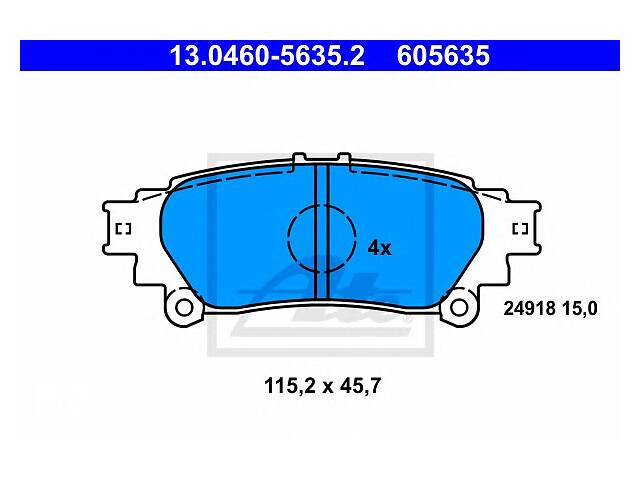 Тормозные колодки для моделей:LEXUS (RX), TOYOTA (PRIUS)